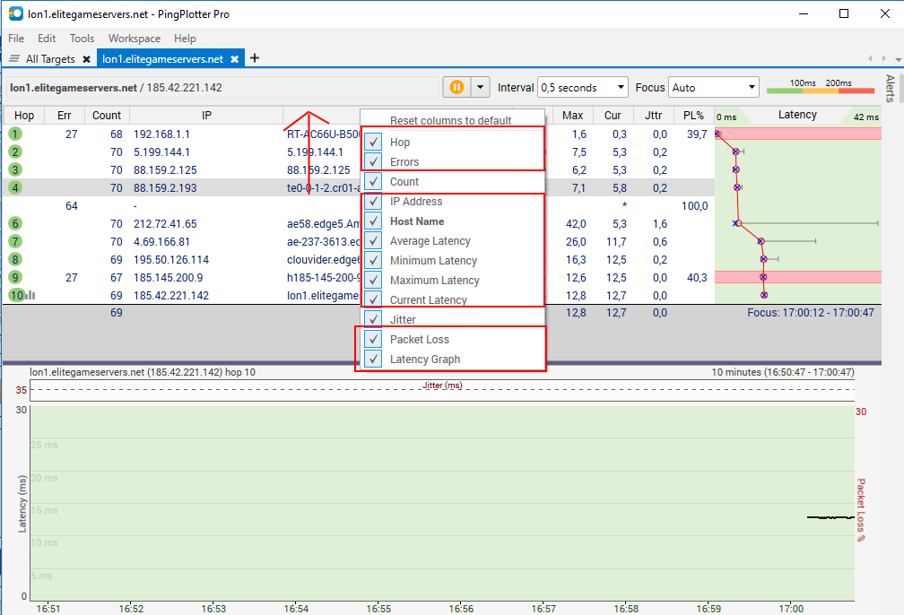 Analyzing network issues which can cause lag (ping spikes & packet loss